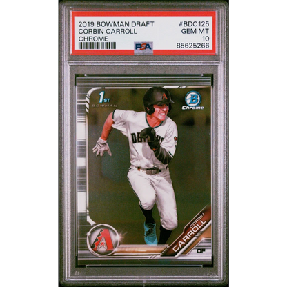 PSA graded 2019 Bowman Chrome Corbin Carroll rookie card for collectors