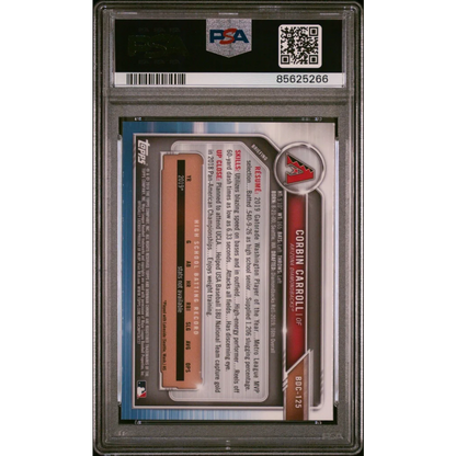 PSA graded Corbin Carroll 2019 Bowman Chrome rookie card for baseball collectors