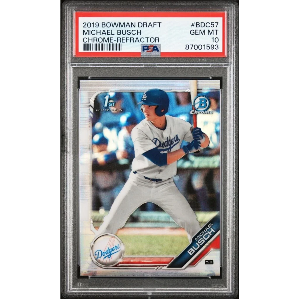 Graded 2019 Topps Bowman Draft Michael Busch #BDC57 Chrome Refractor Rookie RC Baseball Card PSA 10 Gem Mint | Hall of Fame Sports Memorabilia | vintageantiquesgifts.com