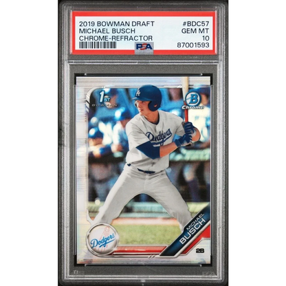 Graded 2019 Topps Bowman Draft Michael Busch #BDC57 Chrome Refractor Rookie RC Baseball Card PSA 10 Gem Mint | Hall of Fame Sports Memorabilia | vintageantiquesgifts.com