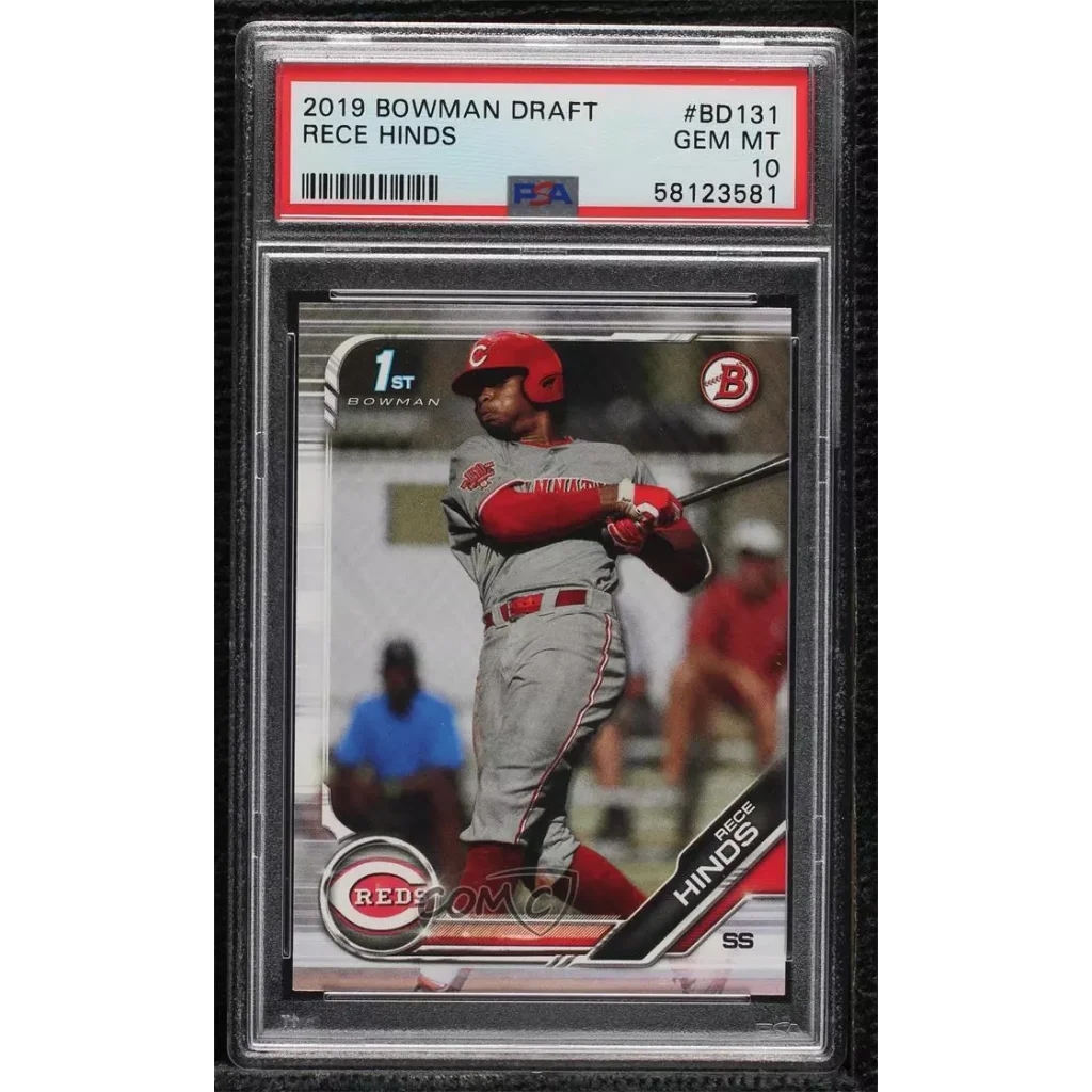 Graded 2019 Topps Bowman Draft Rece Hinds #BD131 Rookie RC Baseball Card PSA 10 Gem Mint | Hall of Fame Sports Memorabilia | vintageantiquesgifts.com