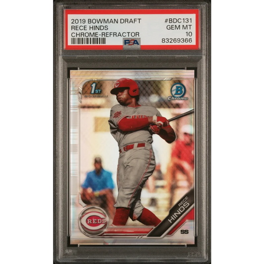 Graded 2019 Topps Bowman Draft Rece Hinds #BDC131 Chrome Refractor Rookie RC Baseball Card PSA 10 Gem Mint | Hall of Fame Sports Memorabilia | vintageantiquesgifts.com