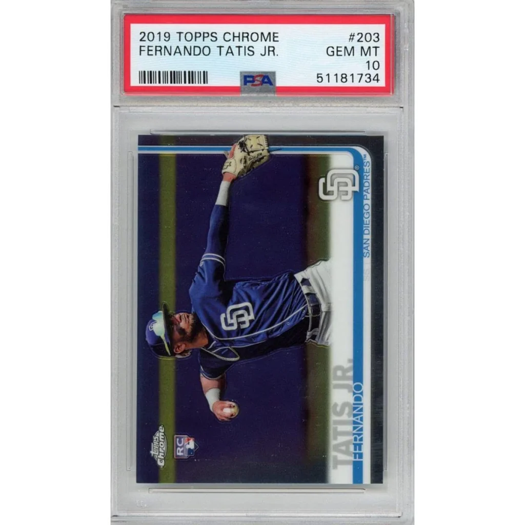 Graded 2019 Topps Chrome Fernando Tatis Jr. #203 Rookie RC Baseball Card PSA 10 Gem Mint | Hall of Fame Sports Memorabilia | vintageantiquesgifts.com