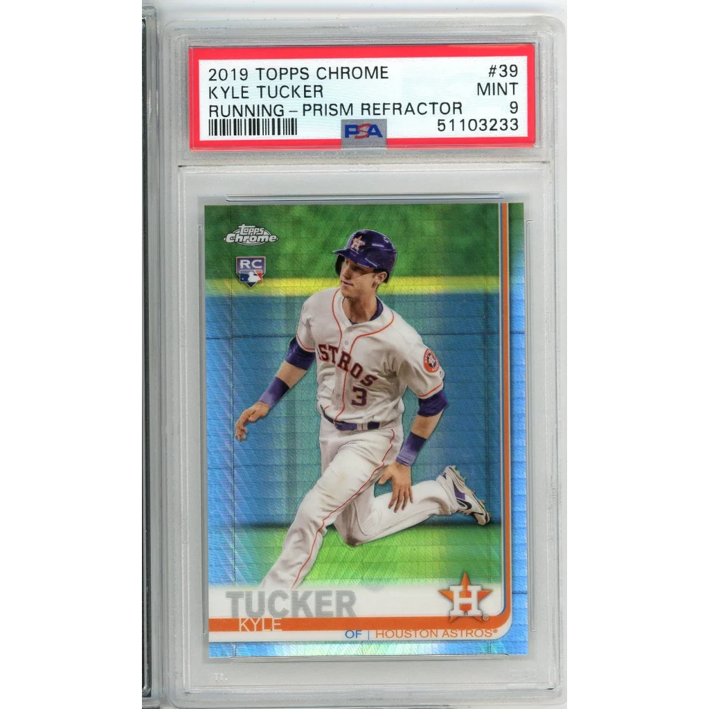 PSA Graded 2019 Topps Chrome Kyle Tucker Prism Refractor baseball card