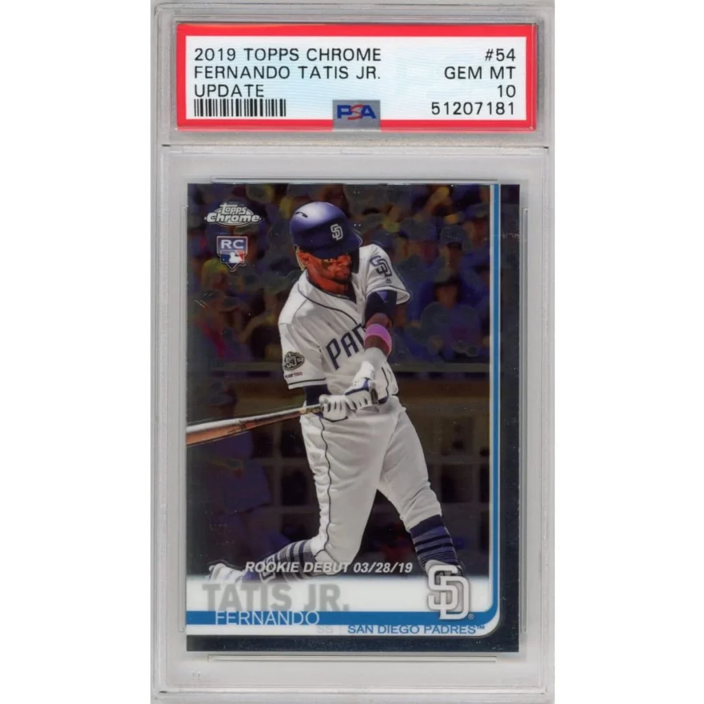 Graded 2019 Topps Chrome Update Fernando Tatis Jr. #54 Rookie RC Baseball Card PSA 10 Gem Mint | Hall of Fame Sports Memorabilia | vintageantiquesgifts.com