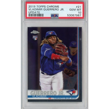 Graded PSA 10 2019 Topps Chrome Vladimir Guerrero Jr. Rookie RC #21