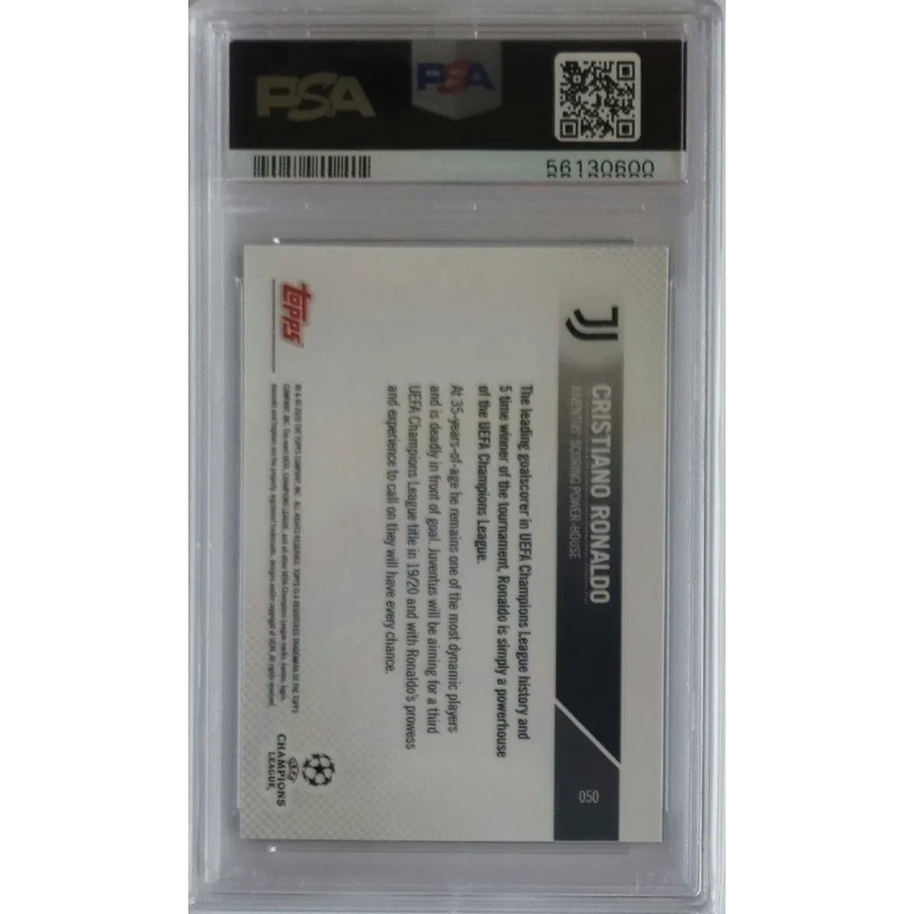 PSA 10 Graded 2019 Topps Now Cristiano Ronaldo #50 Juventus Soccer Card