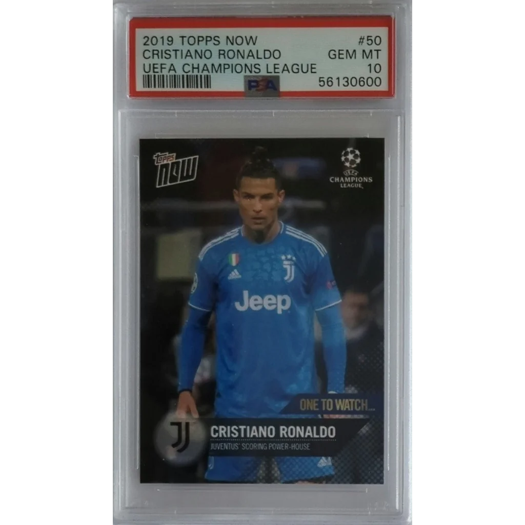 Graded PSA 10 Gem Mint 2019 Topps Now Cristiano Ronaldo #50 UCL Card