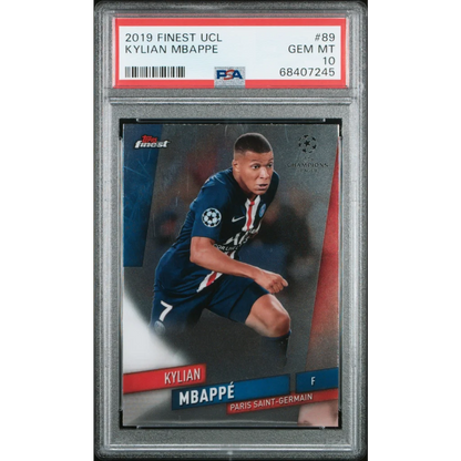 PSA 10 Kylian Mbappé 2019 Finest UCL soccer card GEM MT grade