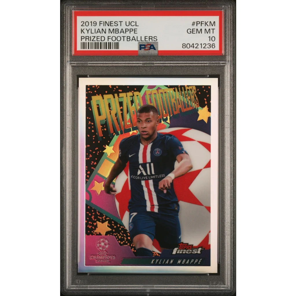 PSA 10 Graded 2019 Topps Finest Kylian Mbappe UCL Prized Footballers Card