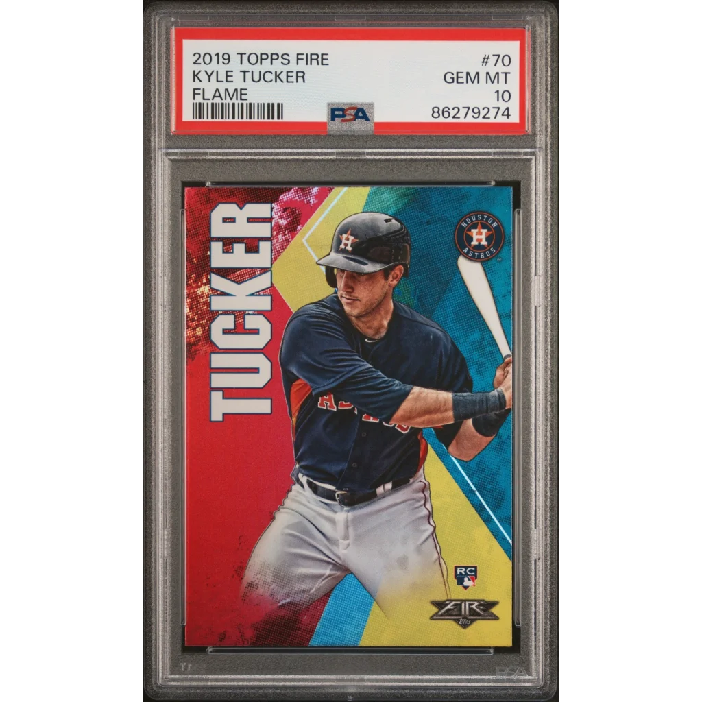 PSA 10 Kyle Tucker 2019 Topps Fire Flame baseball card graded GEM MT 10