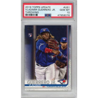 Vladimir Guerrero Jr. baseball card in PSA GEM MT 10 slab, collectible trading card