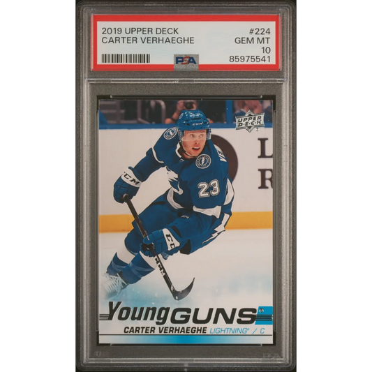 Graded 2019 Upper Deck Youngguns Carter Verhaeghe #224 Rookie RC Hockey Card PSA 10 Gem Mint | Hall of Fame Sports Memorabilia | vintageantiquesgifts.com