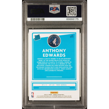 Graded 2020-21 Panini Donruss Anthony Edwards #201 Rated Rookie RC Basketball Card PSA 10 Gem Mint | PSA 10 Gem Mint Graded Rookie Card | vintageantiquesgifts.com