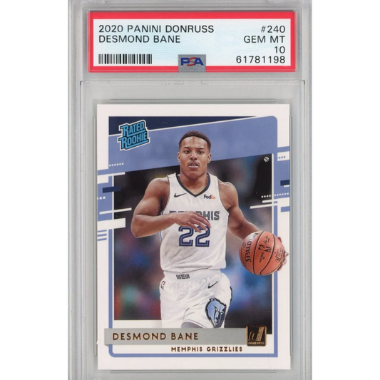 PSA graded Desmond Bane 2020 Panini Donruss rookie card for basketball fans