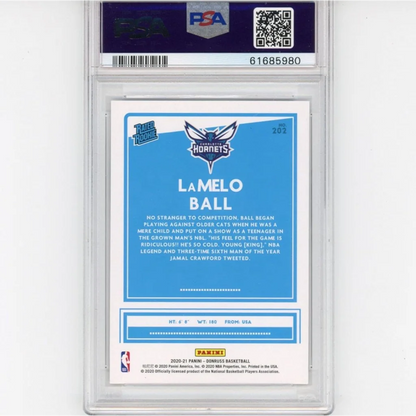LaMelo Ball rookie Panini Donruss basketball card graded gem mint sports card