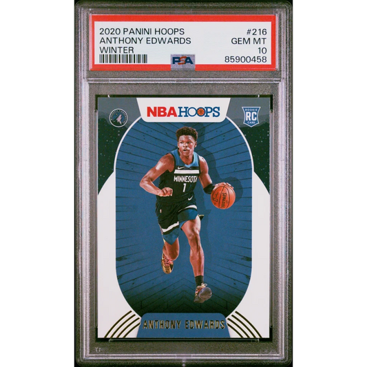 PSA graded 2020 Panini Hoops Anthony Edwards Winter basketball card for collectors