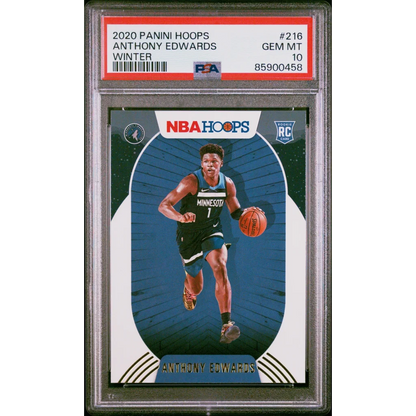 Graded 2020-21 Panini Hoops Anthony Edwards #216 Winter Rookie RC Basketball Card PSA 10 Gem Mint | Hall of Fame Sports Memorabilia | vintageantiquesgifts.com