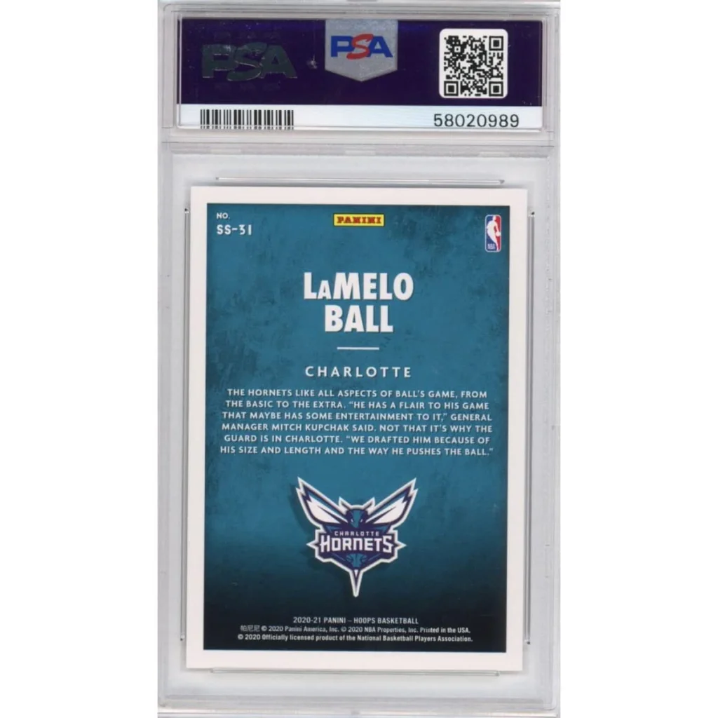 Graded PSA 10 2020-21 Panini Hoops LaMelo Ball #SS31 Rookie RC Card