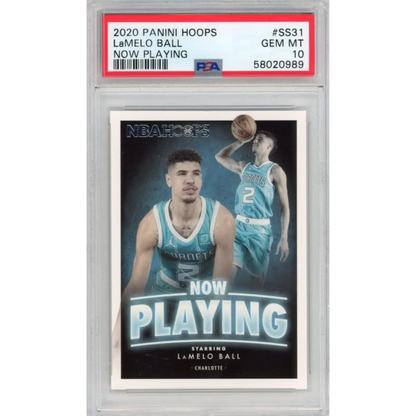 Graded PSA 10 2020-21 Panini Hoops LaMelo Ball Now Playing RC #SS31 card
