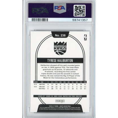 Graded 2020-21 Panini Hoops Tyrese Haliburton #238 Rookie RC Basketball Card PSA 10 Gem Mint | PSA 10 Gem Mint Graded Rookie Card | vintageantiquesgifts.com