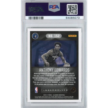 Graded 2020-21 Panini Illusions Anthony Edwards #152 Rookie RC Basketball Card PSA 10 Gem Mint | PSA 10 Gem Mint Graded Rookie Card | vintageantiquesgifts.com