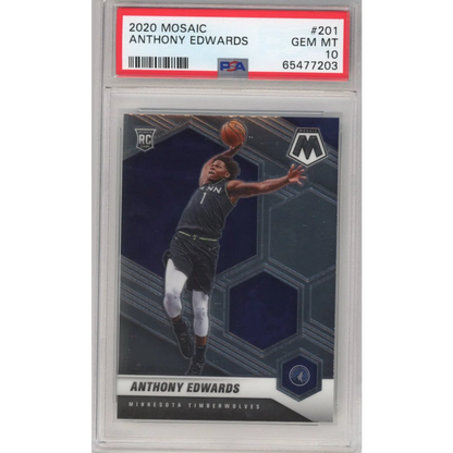 PSA graded 2020 Mosaic Anthony Edwards rookie basketball card in Treasure product