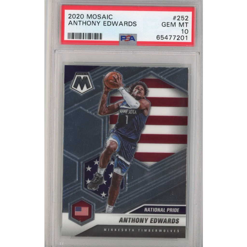 PSA 10 GEM MINT Anthony Edwards 2020 Mosaic National Pride basketball card