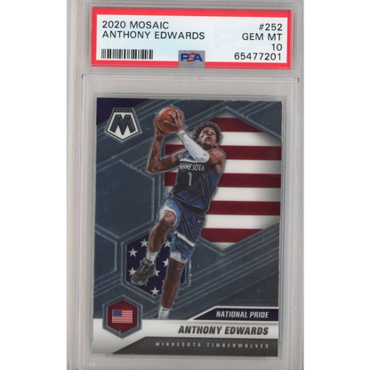 PSA 10 GEM MINT Anthony Edwards 2020 Mosaic National Pride basketball card