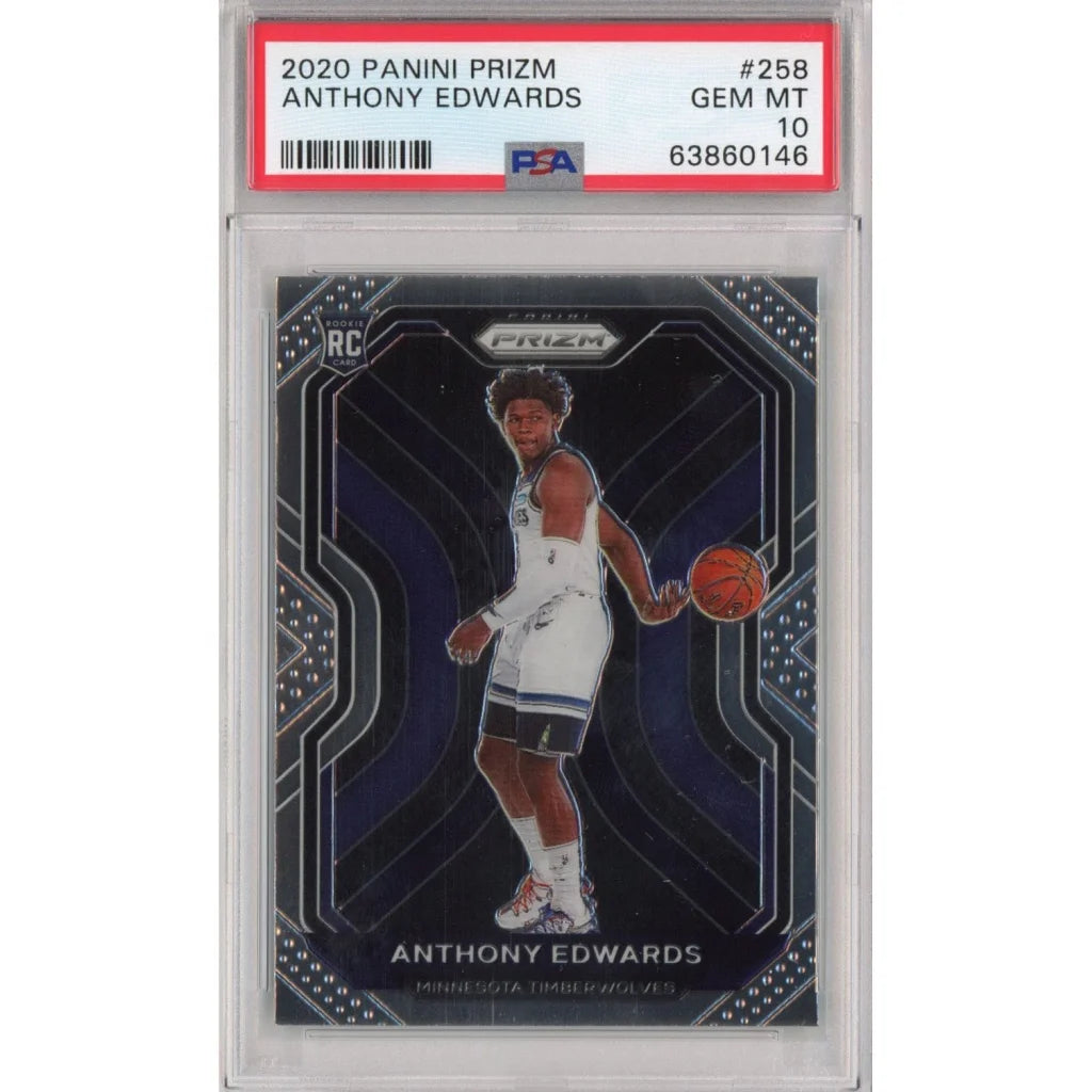Graded 2020-21 Panini Prizm Anthony Edwards #258 Rookie RC Basketball Card PSA 10 Gem Mint | Hall of Fame Sports Memorabilia | vintageantiquesgifts.com