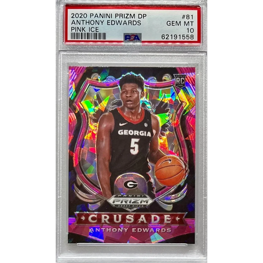 Anthony Edwards 2020 Panini Prizm Pink Ice Rookie Card PSA 10 GEM MT