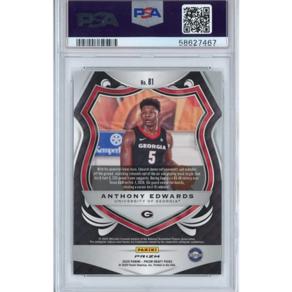 Graded 2020-21 Panini Prizm DP Anthony Edwards #81 Silver Prizm Rookie RC Basketball Card PSA 10 Gem Mint | PSA 10 Gem Mint Graded Rookie Card | vintageantiquesgifts.com