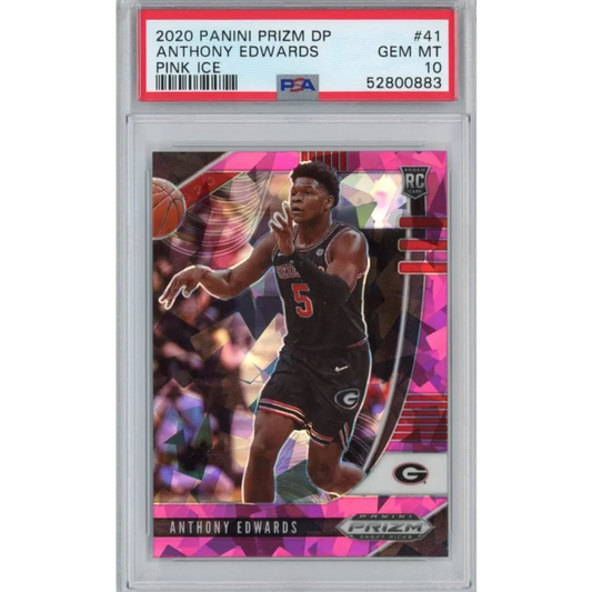 PSA Graded Anthony Edwards Pink Ice Prizm Rookie Gem MT Card #41