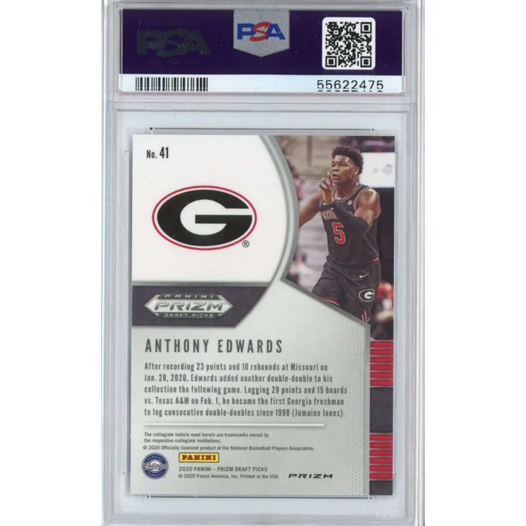 Graded PSA 10 Anthony Edwards Red White Blue Prizm Rookie Card