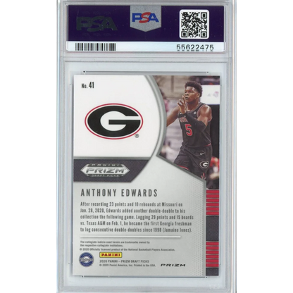 Graded PSA 10 Anthony Edwards Red White Blue Prizm Rookie Card
