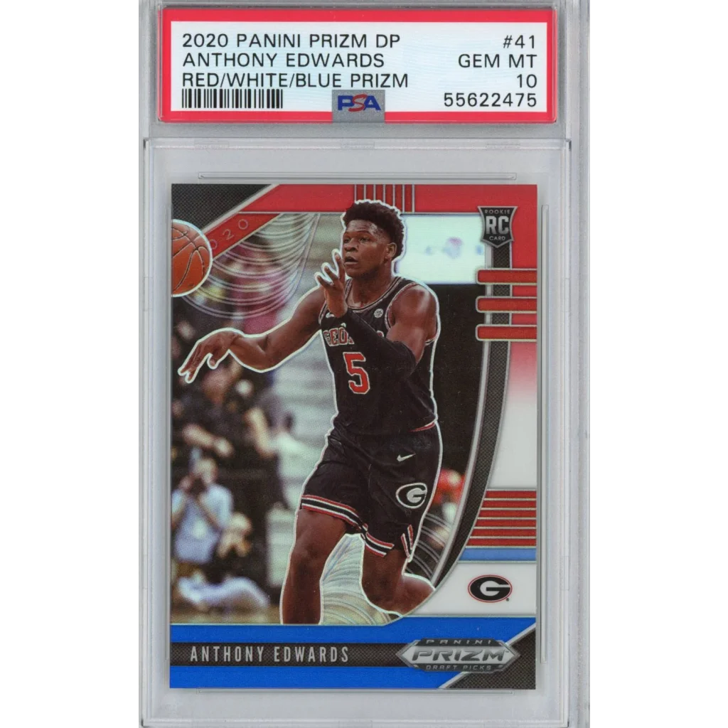 Graded PSA 10 Gem Mint 2020 Panini Prizm Anthony Edwards Rookie Card