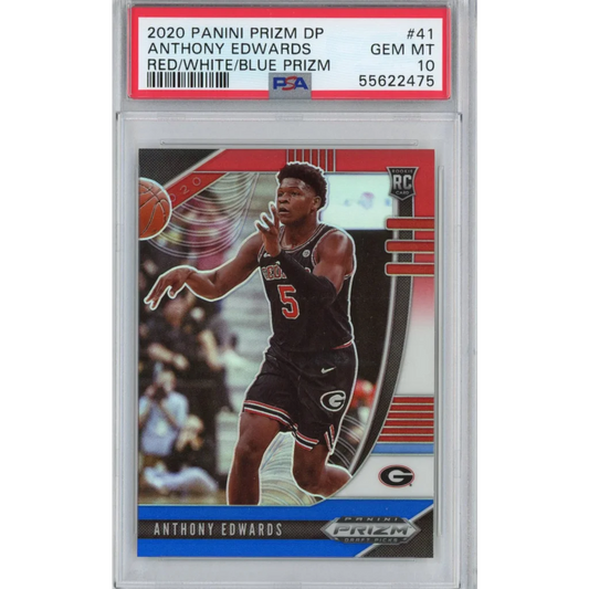 Graded PSA 10 Gem Mint 2020 Panini Prizm Anthony Edwards Rookie Card