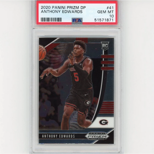 PSA Graded Anthony Edwards 2020 Panini Prizm Rookie Card basketball trading card