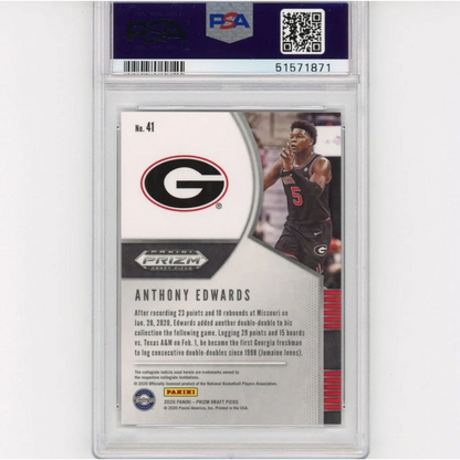 PSA graded Anthony Edwards 2020 Panini Prizm Rookie Card basketball trading card