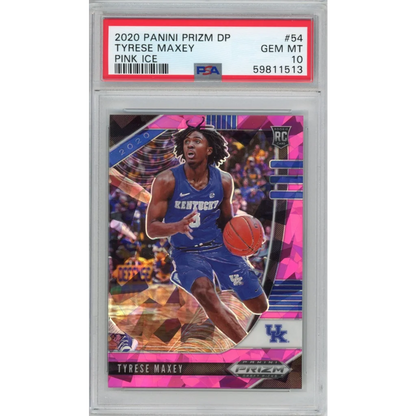 Graded 2020-21 Panini Prizm DP Draft Picks Tyrese Maxey #54 Pink Ice Rookie RC Basketball Card PSA 10 Gem Mint | Hall of Fame Sports Memorabilia | vintageantiquesgifts.com