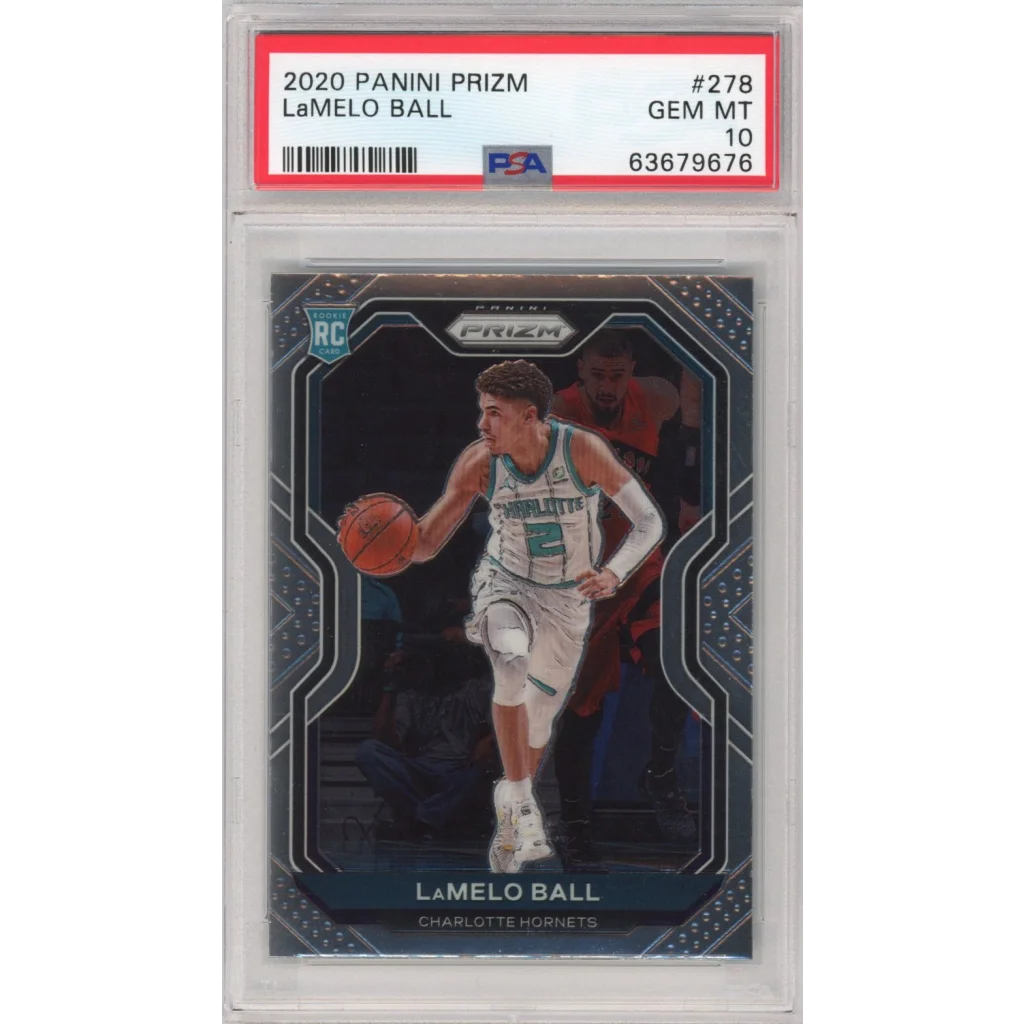 PSA graded LaMelo Ball 2020 Panini Prizm rookie card sports collectible