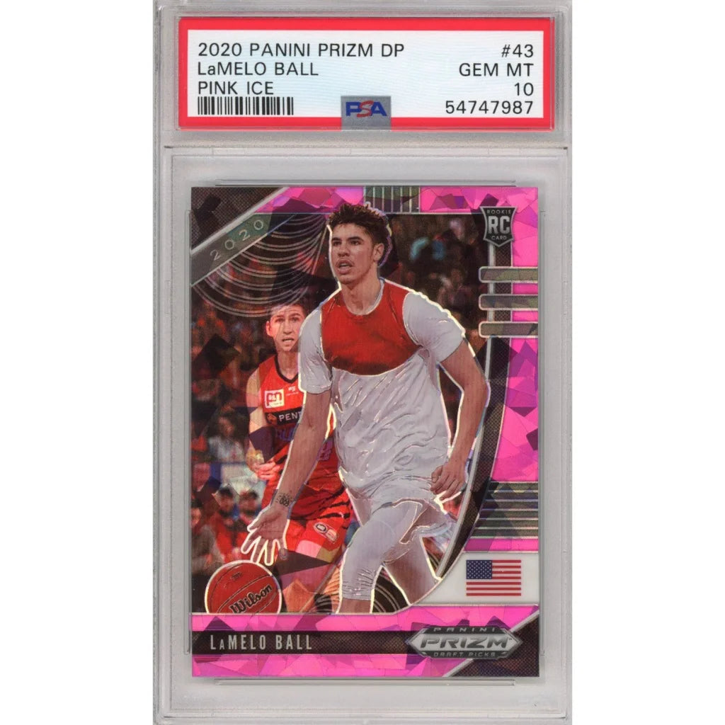 Slabbed 2020 Panini Prizm LaMelo Ball Pink Ice RC card graded PSA 10 GEM MT