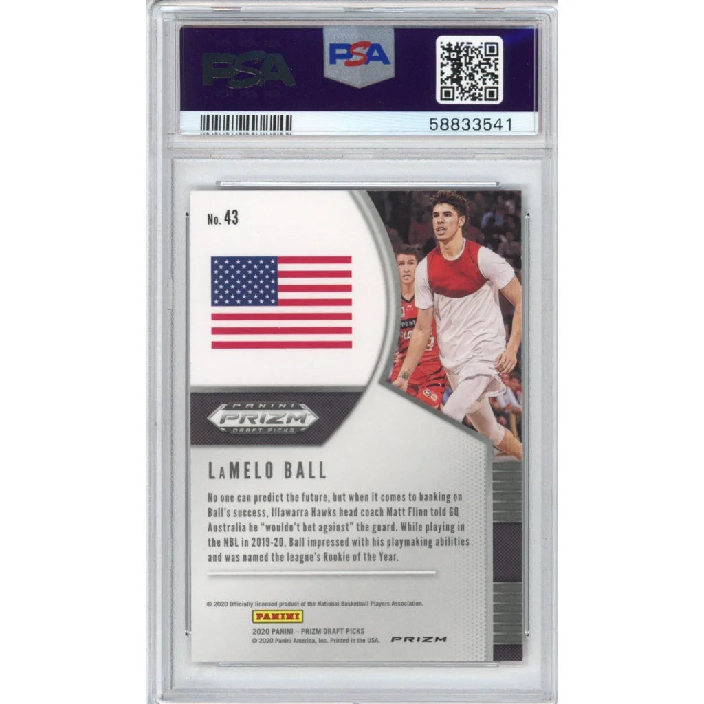 PSA 10 Graded 2020-21 Panini Prizm LaMelo Ball Red Ice Rookie Card