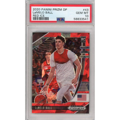 Graded PSA 10 2020 Panini Prizm LaMelo Ball Red Ice Rookie Card