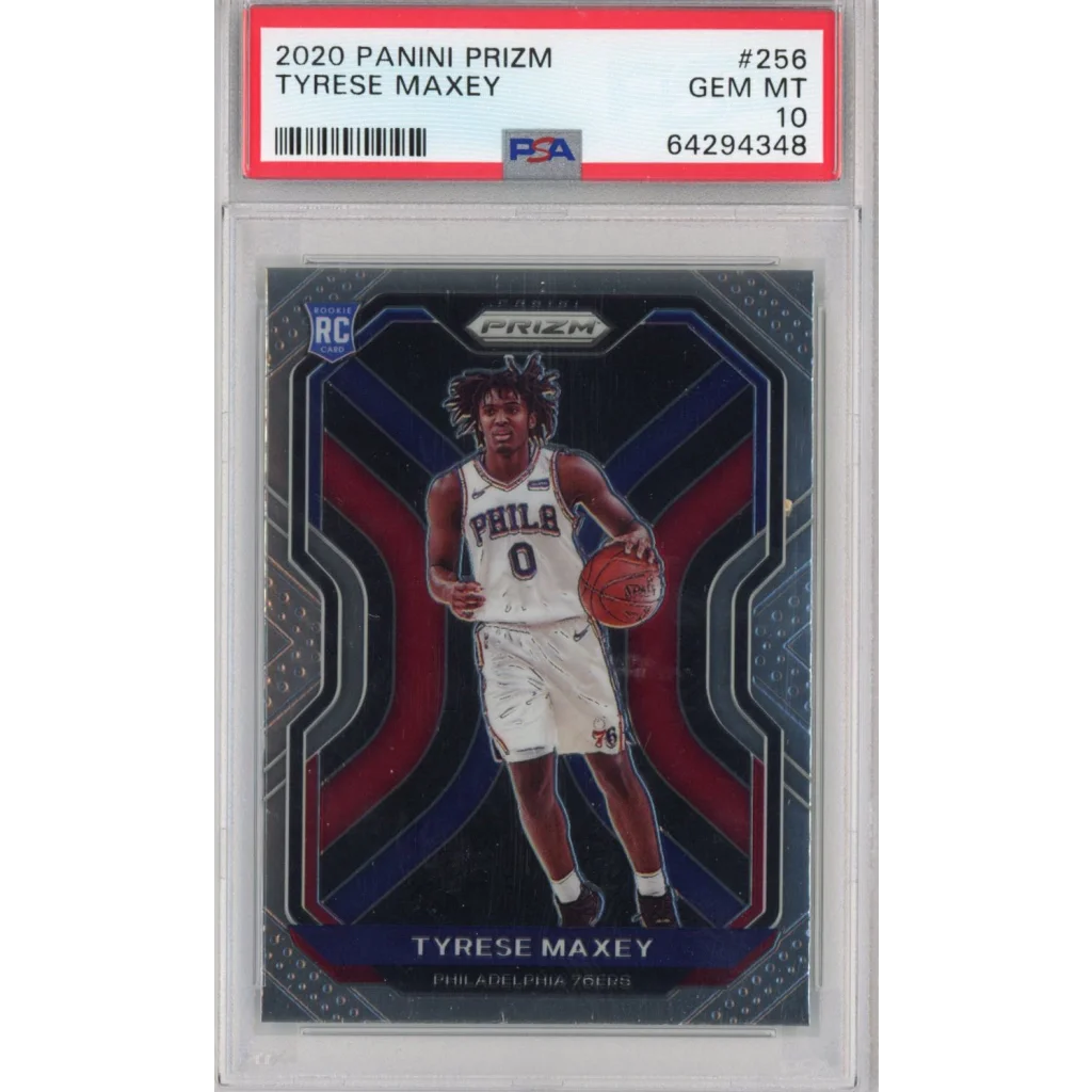 PSA 10 Tyrese Maxey 2020 Prizm Rookie Card Gem Mint basketball card