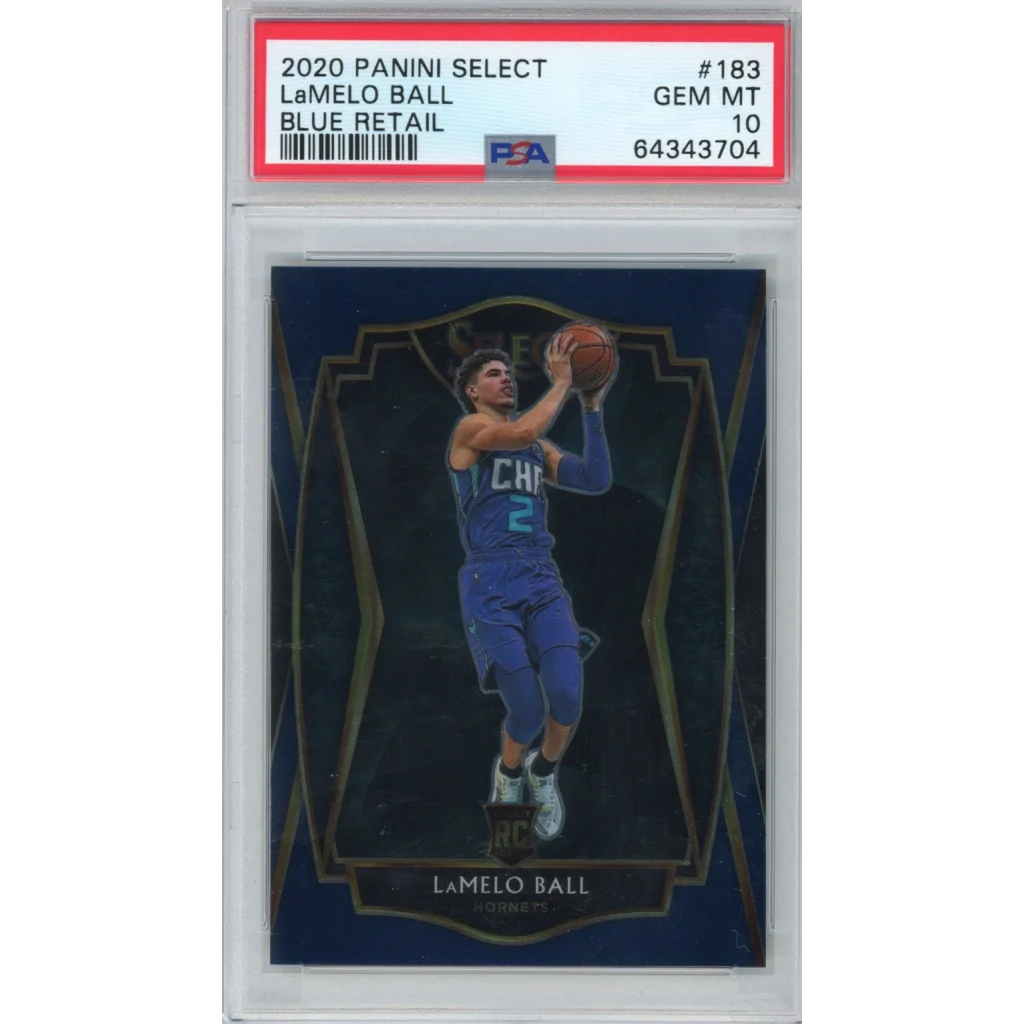 PSA 10 graded 2020 Panini Select LaMelo Ball Blue Rookie Card Gem Mint