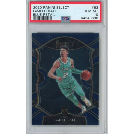 LaMelo Ball 2020 Panini Select Blue Rookie Card PSA 10 Gem Mint basketball card