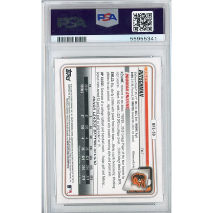 Graded 2020 Bowman 1st Ed Adley Rutschman #BFE50 Rookie RC Baseball Card PSA 10 Gem Mint | PSA 10 Gem Mint Graded Rookie Card | vintageantiquesgifts.com