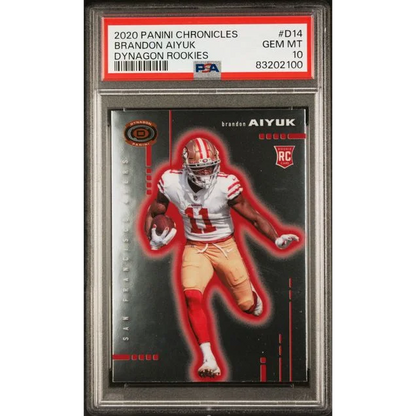PSA graded Brandon Aiyuk 2020 Panini Chronicles Dynagon Rookie Card football card