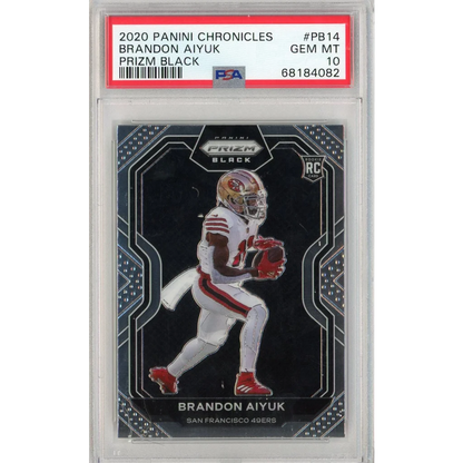 2020 Panini Chronicles Brandon Aiyuk Prizm Black Rookie Card GEM MT 10 PSA graded